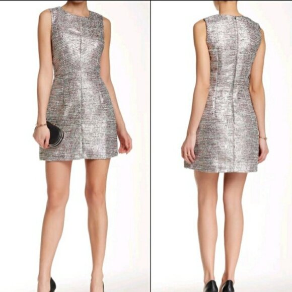 French Connection Sunlight Summer Metallic sz 6 Dress - Picture 1 of 11